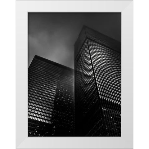 Downtown Toronto Fogfest No 17 White Modern Wood Framed Art Print by Carson, Brian