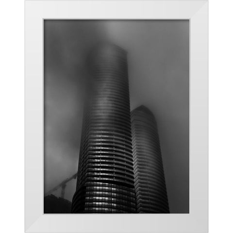 Downtown Toronto Fogfest No 20 White Modern Wood Framed Art Print by Carson, Brian