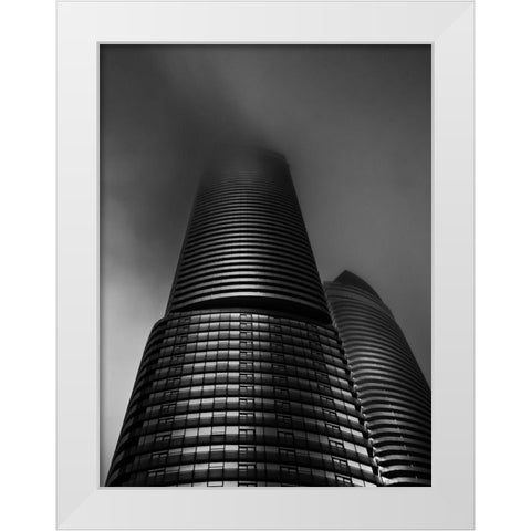 Downtown Toronto Fogfest No 21 White Modern Wood Framed Art Print by Carson, Brian