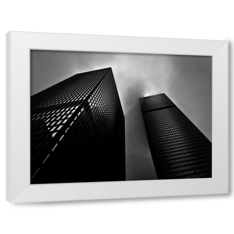 Downtown Toronto Fogfest No 30 White Modern Wood Framed Art Print by Carson, Brian