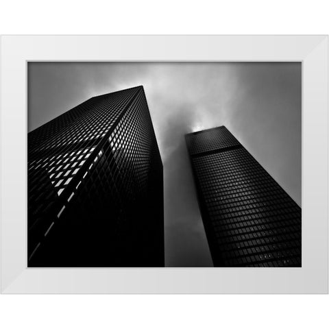 Downtown Toronto Fogfest No 30 White Modern Wood Framed Art Print by Carson, Brian