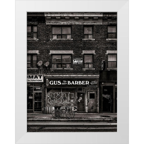 Gus the Other Barber White Modern Wood Framed Art Print by Carson, Brian