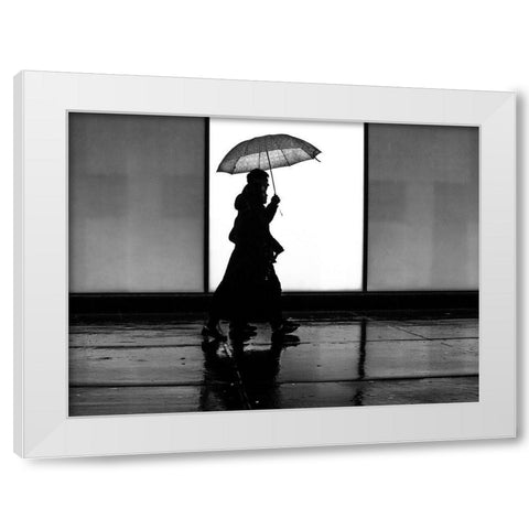 It Was a Rainy Day No 6 White Modern Wood Framed Art Print by Carson, Brian