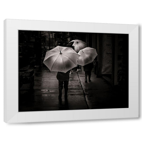 It Was a Rainy Day No 13 White Modern Wood Framed Art Print by Carson, Brian