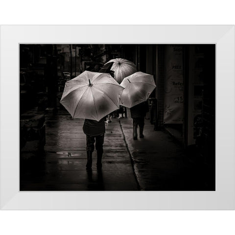 It Was a Rainy Day No 13 White Modern Wood Framed Art Print by Carson, Brian