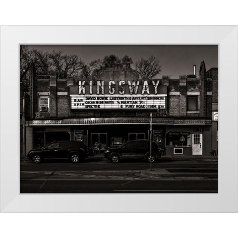 Kingsway Theatre Toronto White Modern Wood Framed Art Print by Carson, Brian