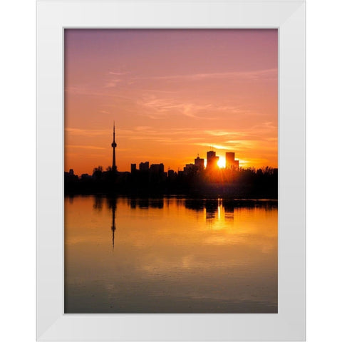 Leslie Street Spit Toronto at Sunset White Modern Wood Framed Art Print by Carson, Brian