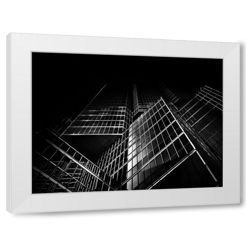 King Street Toronto No 200 White Modern Wood Framed Art Print by Carson, Brian