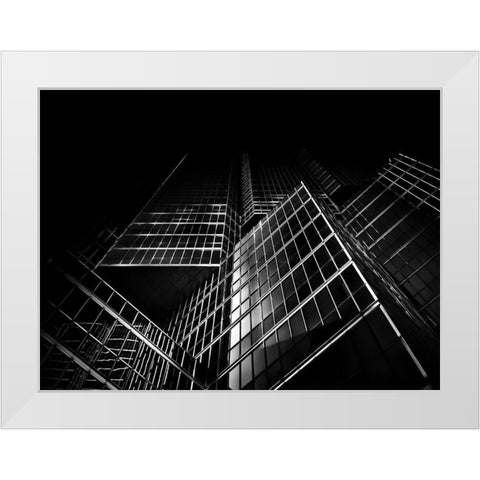 King Street Toronto No 200 White Modern Wood Framed Art Print by Carson, Brian