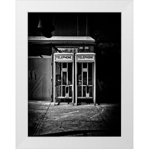 Phone Booth No 1 White Modern Wood Framed Art Print by Carson, Brian