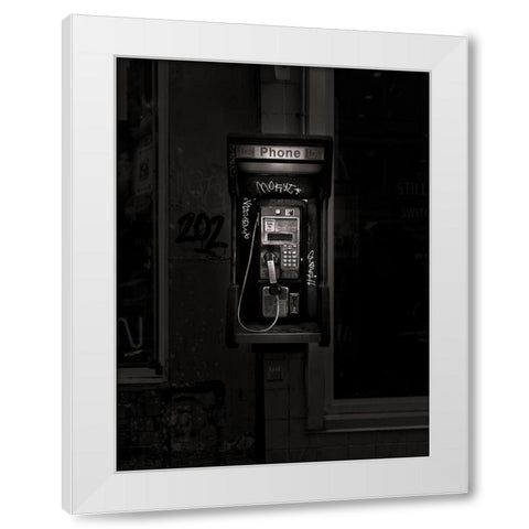 Phone Booth No 4 White Modern Wood Framed Art Print by Carson, Brian