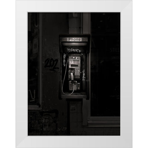 Phone Booth No 4 White Modern Wood Framed Art Print by Carson, Brian