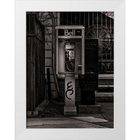 Phone Booth No 6 White Modern Wood Framed Art Print by Carson, Brian