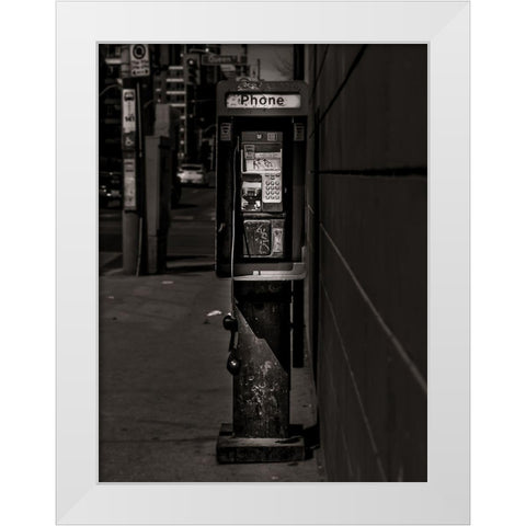 Phone Booth No 7 White Modern Wood Framed Art Print by Carson, Brian