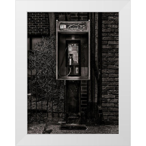 Phone Booth No 8 White Modern Wood Framed Art Print by Carson, Brian