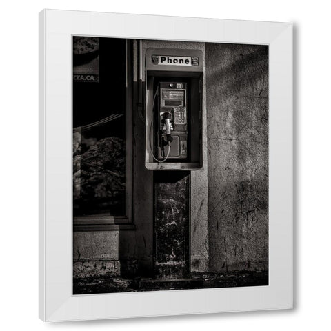 Phone Booth No 9 White Modern Wood Framed Art Print by Carson, Brian