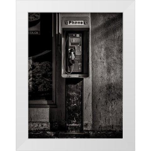 Phone Booth No 9 White Modern Wood Framed Art Print by Carson, Brian