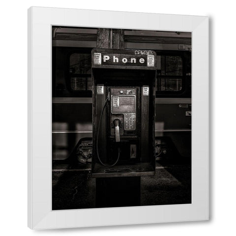 Phone Booth No 13 White Modern Wood Framed Art Print by Carson, Brian