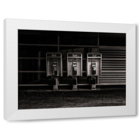 Phone Booth No 15 White Modern Wood Framed Art Print by Carson, Brian