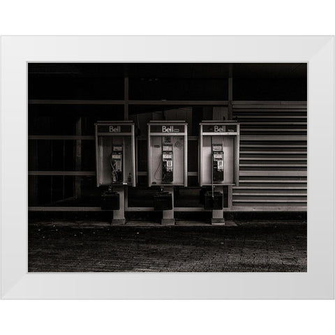 Phone Booth No 15 White Modern Wood Framed Art Print by Carson, Brian