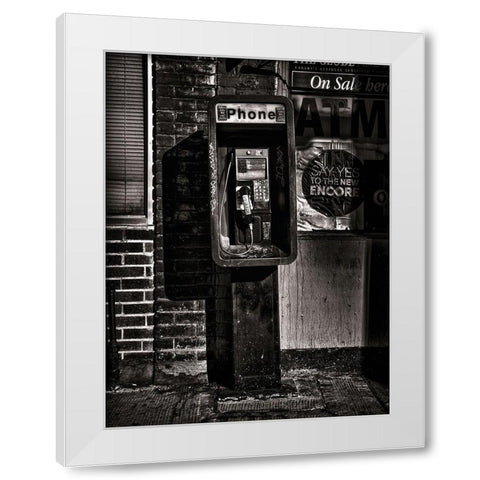 Phone Booth No 17 White Modern Wood Framed Art Print by Carson, Brian