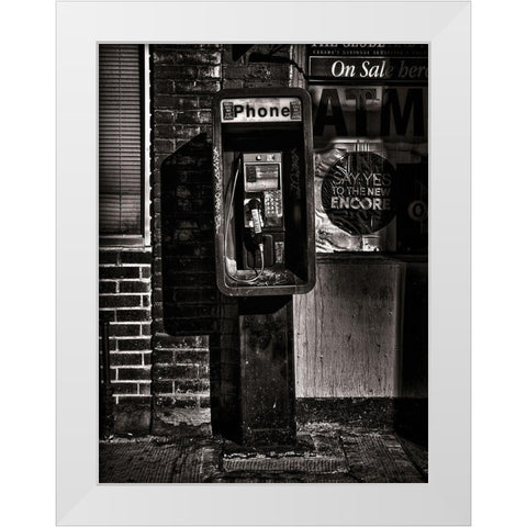 Phone Booth No 17 White Modern Wood Framed Art Print by Carson, Brian