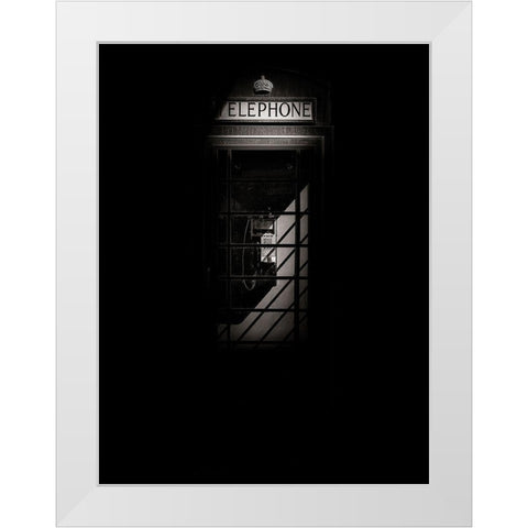 Phone Booth No 18 White Modern Wood Framed Art Print by Carson, Brian