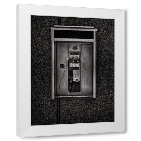 Phone Booth No 33 White Modern Wood Framed Art Print by Carson, Brian