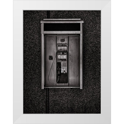 Phone Booth No 33 White Modern Wood Framed Art Print by Carson, Brian