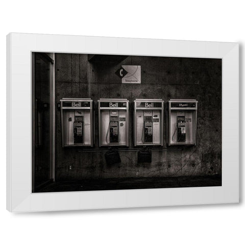 Phone Booth No 34 White Modern Wood Framed Art Print by Carson, Brian