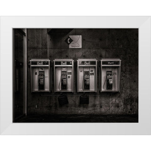 Phone Booth No 34 White Modern Wood Framed Art Print by Carson, Brian