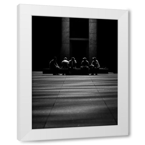 Shadowy men Doing Shadowy Things White Modern Wood Framed Art Print by Carson, Brian