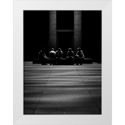 Shadowy men Doing Shadowy Things White Modern Wood Framed Art Print by Carson, Brian