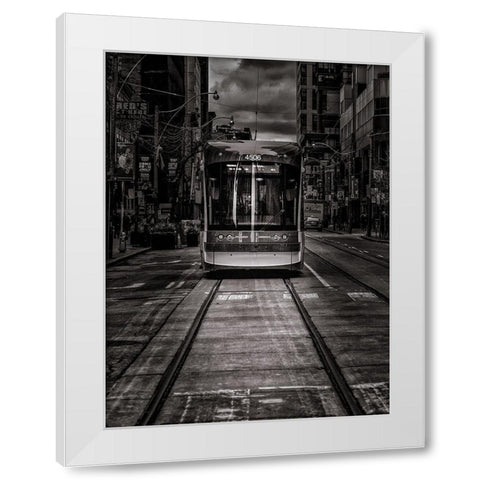 King Street Car Toronto White Modern Wood Framed Art Print by Carson, Brian