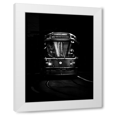Dundas Street Car Toronto White Modern Wood Framed Art Print by Carson, Brian
