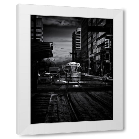 St Clair Street Car Toronto White Modern Wood Framed Art Print by Carson, Brian