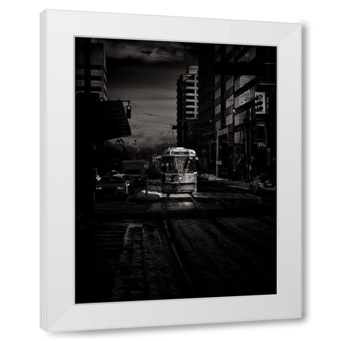 St Clair Street Car Toronto Toned White Modern Wood Framed Art Print by Carson, Brian