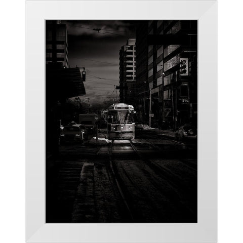 St Clair Street Car Toronto Toned White Modern Wood Framed Art Print by Carson, Brian
