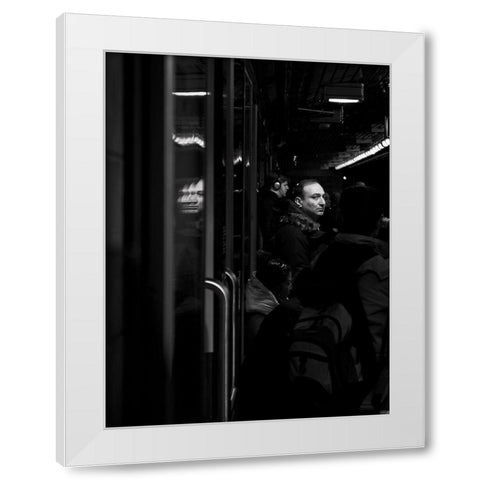 Toronto Subway Reflection White Modern Wood Framed Art Print by Carson, Brian