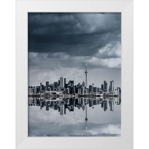 Toronto Skyline White Modern Wood Framed Art Print by Carson, Brian
