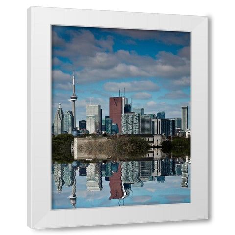 Toronto Skyline Reflection White Modern Wood Framed Art Print by Carson, Brian