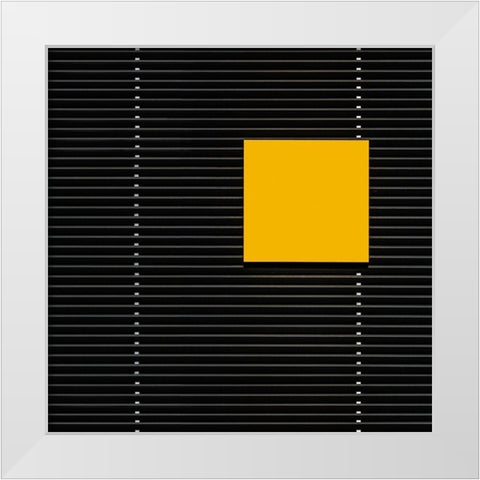 Yellow square White Modern Wood Framed Art Print by Vangindertael (laGrange), Luc