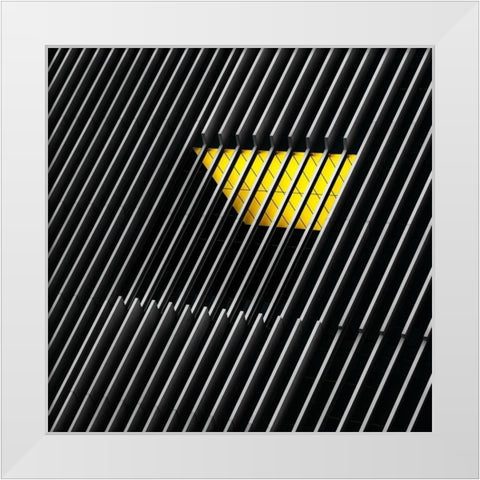 Caged window White Modern Wood Framed Art Print by Huybrighs, Marc