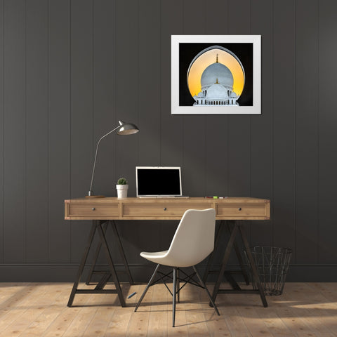 Sunset In Abu Dhabi White Modern Wood Framed Art Print by Pearson, Wayne