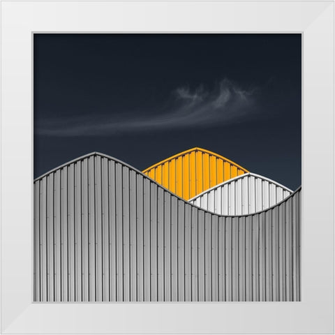 Warehouses White Modern Wood Framed Art Print by Vangindertael (laGrange), Luc