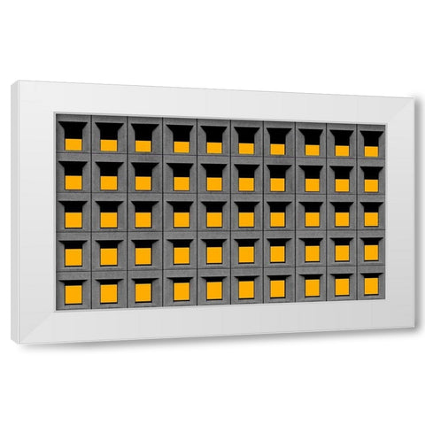 Yellow squares White Modern Wood Framed Art Print by Schuster, Inge