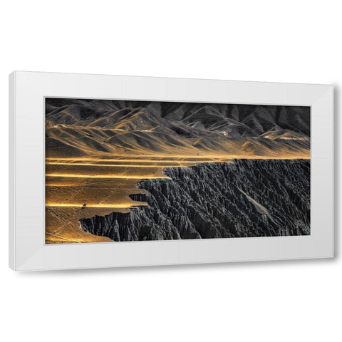 The wrinkles of God White Modern Wood Framed Art Print by Selions