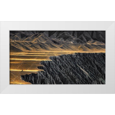 The wrinkles of God White Modern Wood Framed Art Print by Selions