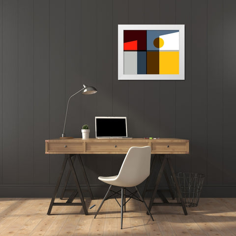 Quadrants White Modern Wood Framed Art Print by Liu, Cindy
