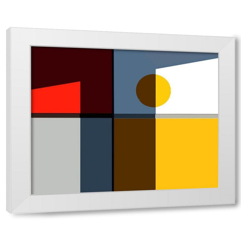 Quadrants White Modern Wood Framed Art Print by Liu, Cindy